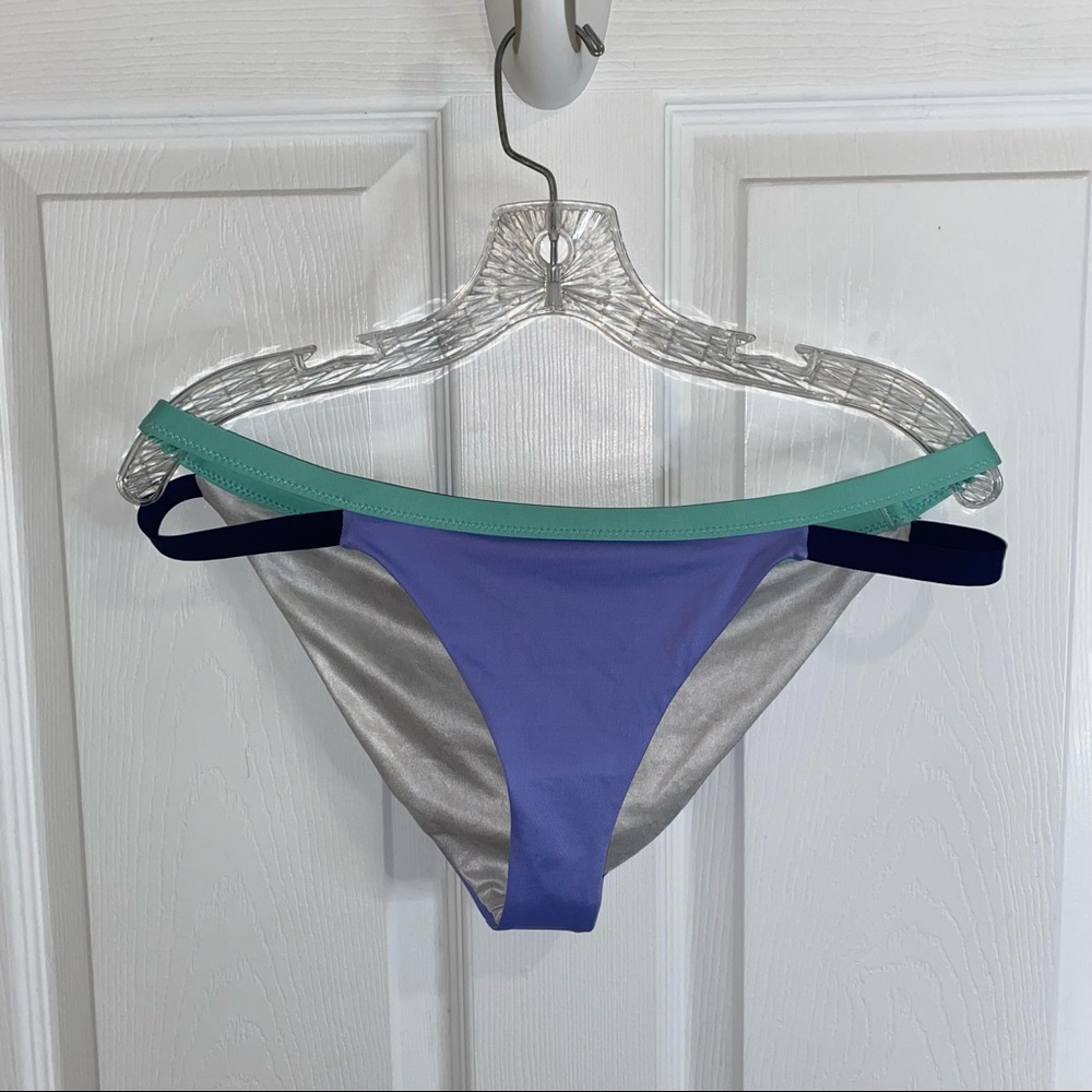 PATAGONIA WOMEN’S PURPLE NANOGRIP BANDED BIKINI BOTTOMS SIZE LARGE - Picture 4 of 8